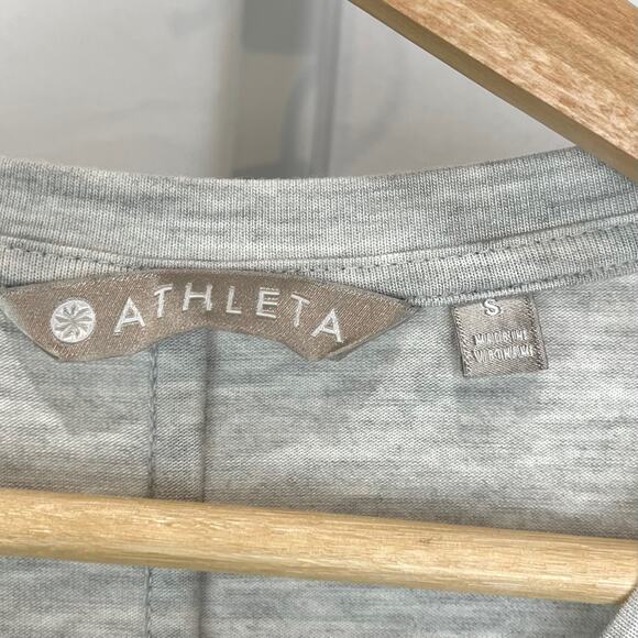 ATHLETA Size S Cloudlight Relaxed Asym Top 353951 Long Sleeve Crew Pullover Gray - Picture 3 of 10